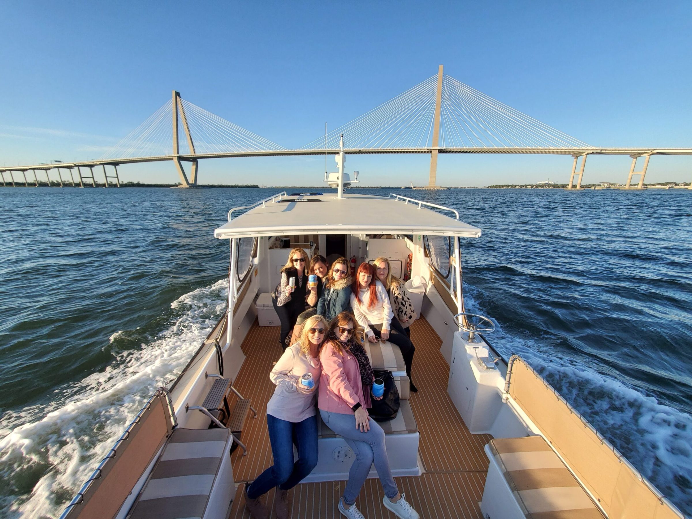 a person standing on a bridge over a body of water