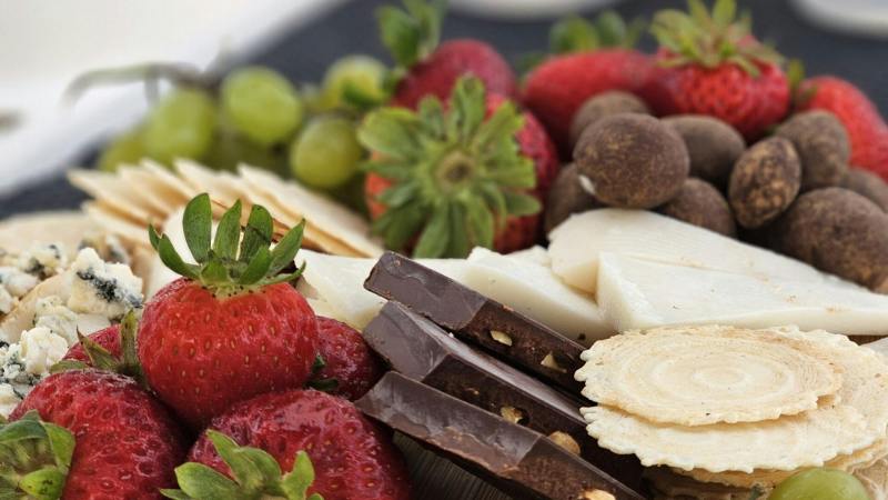 a close up of food on a plate
