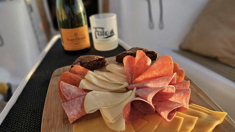 a tray of food on a table