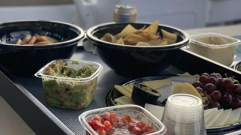 a tray of food on a table