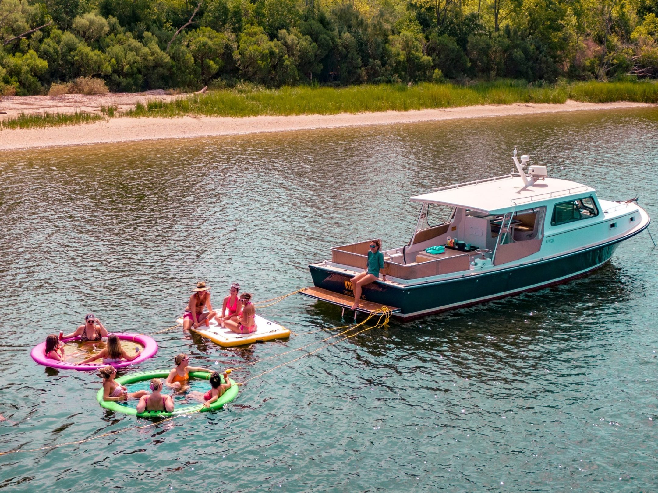 a small boat in a body of water