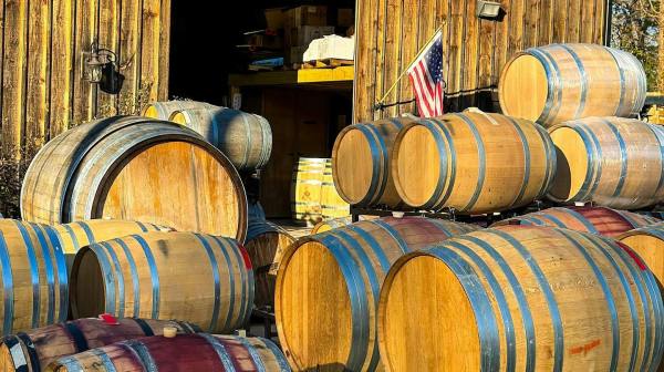 a close up of a barrel