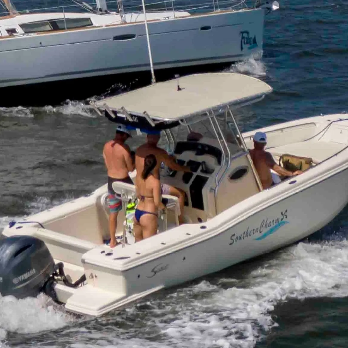 Private Sunset Cruise on Southern Charm Image 5 a small boat in a body of water