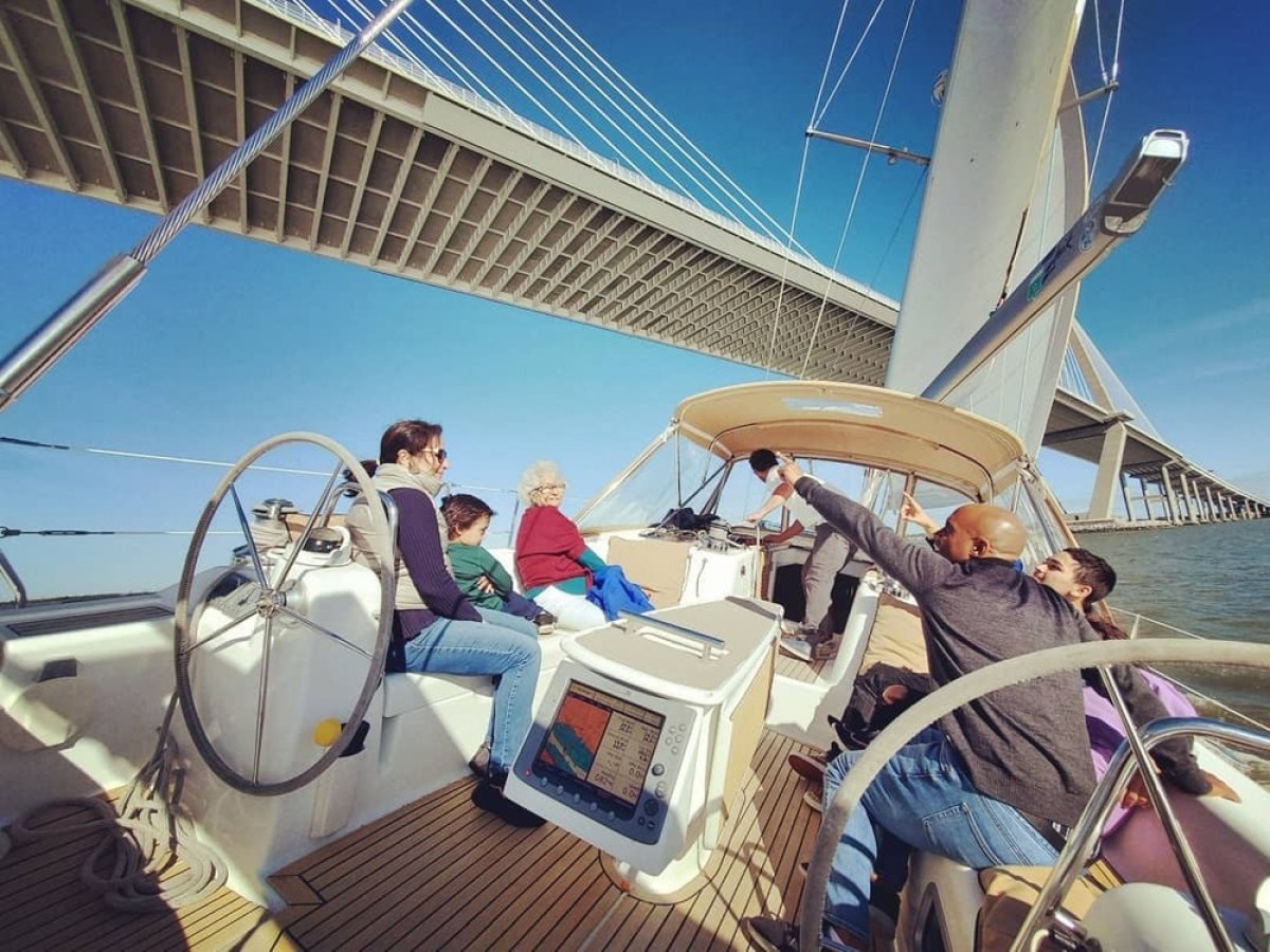 a group of people on a boat